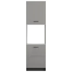 Dispensa da Cucina Grigio Nero 5 Ripiani Apertura Battente 60x58x214h cm, 2 Ante - Mogan