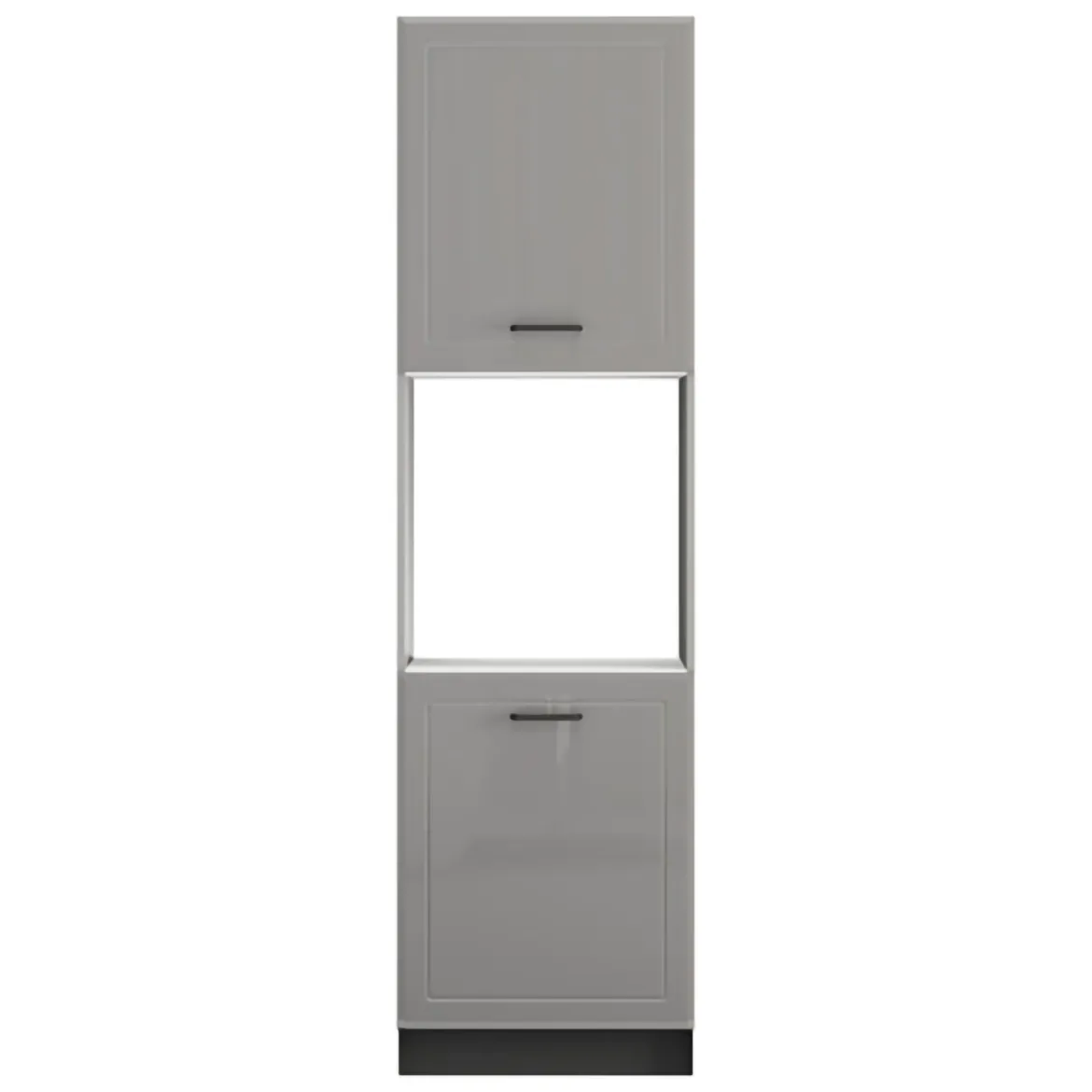 Dispensa da Cucina Grigio Nero 5 Ripiani Apertura Battente 60x58x214h cm, 2 Ante - Mogan