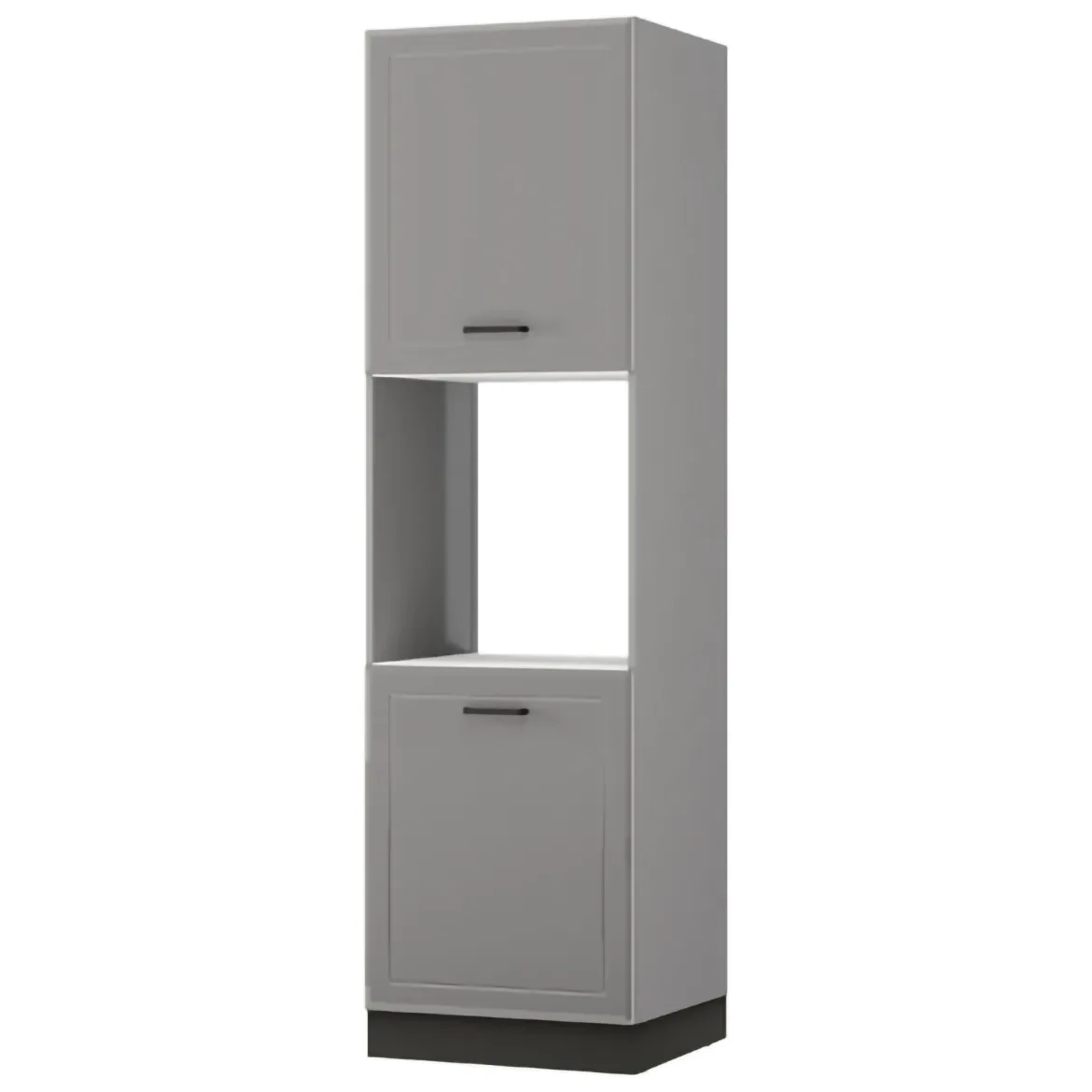 Dispensa da Cucina Grigio Nero 5 Ripiani Apertura Battente 60x58x214h cm, 2 Ante - Mogan