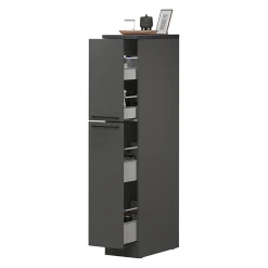 Dispensa multiuso 2 ante 30x165h cm antracite e ardesia - Atrax