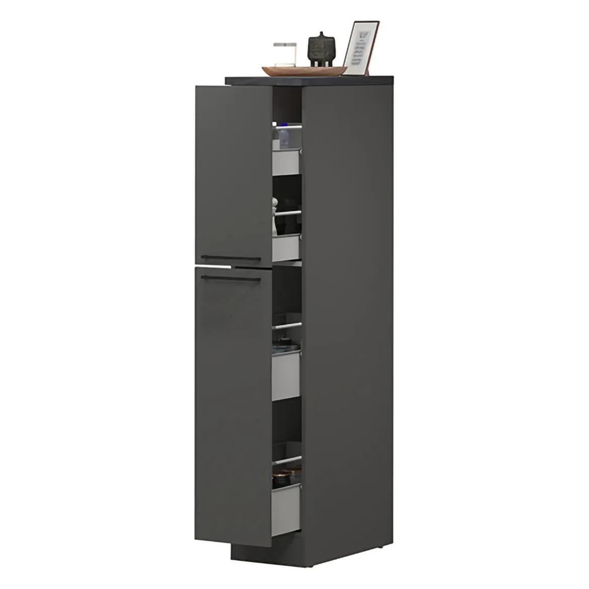Dispensa multiuso 2 ante 30x165h cm antracite e ardesia - Atrax