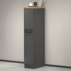 Dispensa multiuso 2 ante 30x165h cm antracite e rovere - Atrax