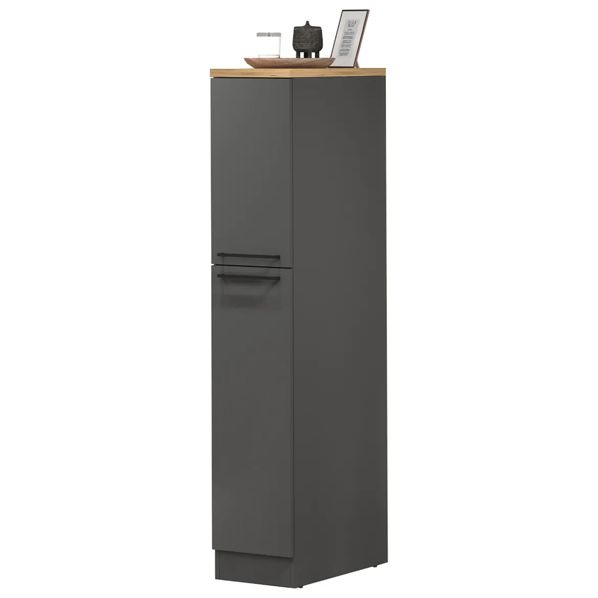 Dispensa multiuso 2 ante 30x165h cm antracite e rovere - Atrax