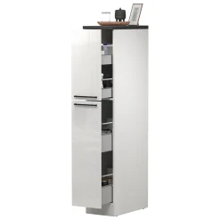 Dispensa multiuso 2 ante 30x165h cm bianco lucido e ardesia - Atrax