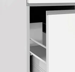 Dispensa multiuso 2 ante 30x165h cm bianco lucido e ardesia - Atrax