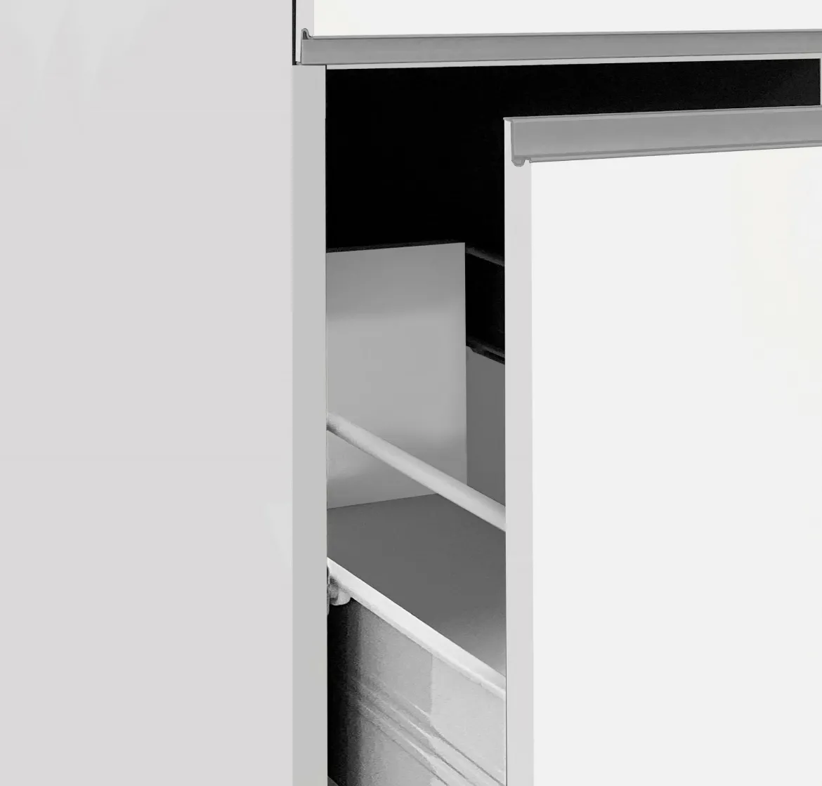 Dispensa multiuso 2 ante 30x165h cm bianco lucido e ardesia - Atrax