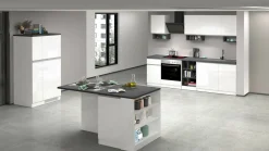 Dispensa multiuso 2 ante 30x165h cm bianco lucido e ardesia - Atrax