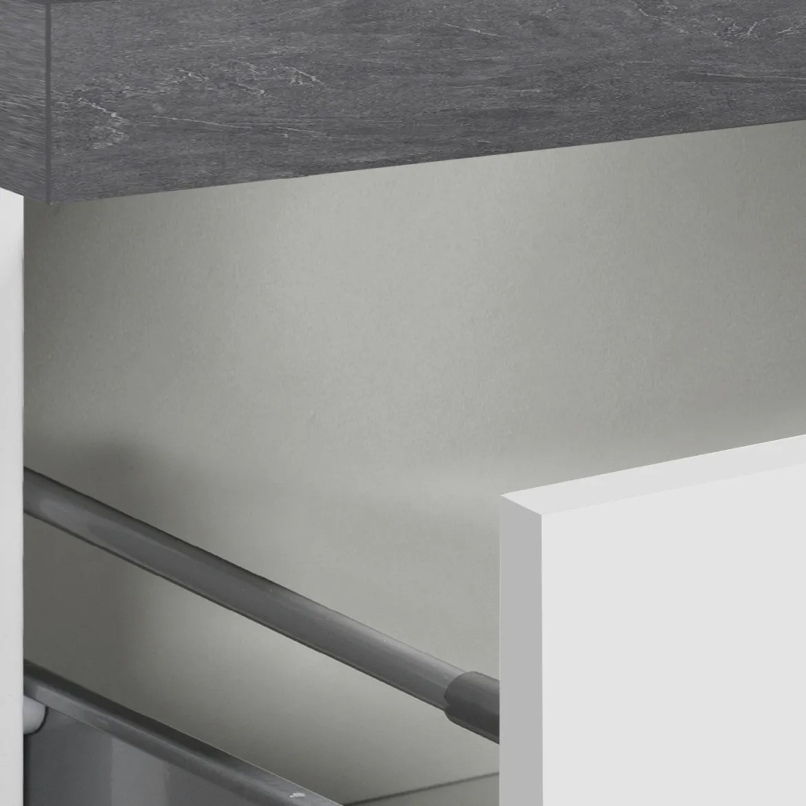 Dispensa multiuso 2 ante 30x165h cm bianco lucido e ardesia - Atrax
