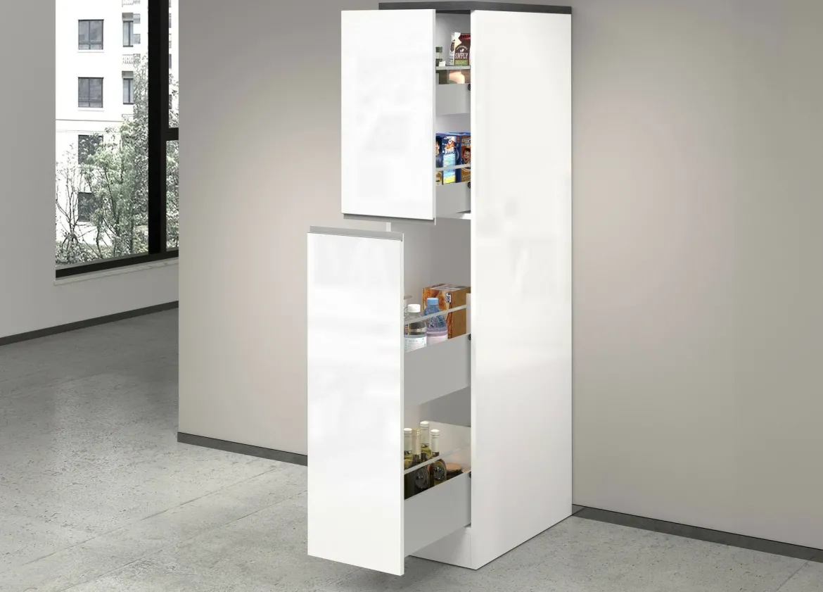 Dispensa multiuso 2 ante 30x165h cm bianco lucido e ardesia - Atrax