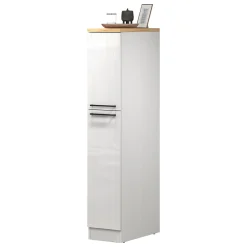 Dispensa multiuso 2 ante 30x165h cm bianco lucido e rovere - Atrax