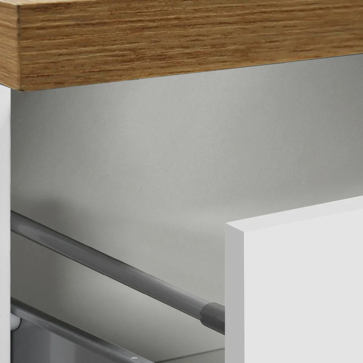 Dispensa multiuso 2 ante 30x165h cm bianco lucido e rovere - Atrax