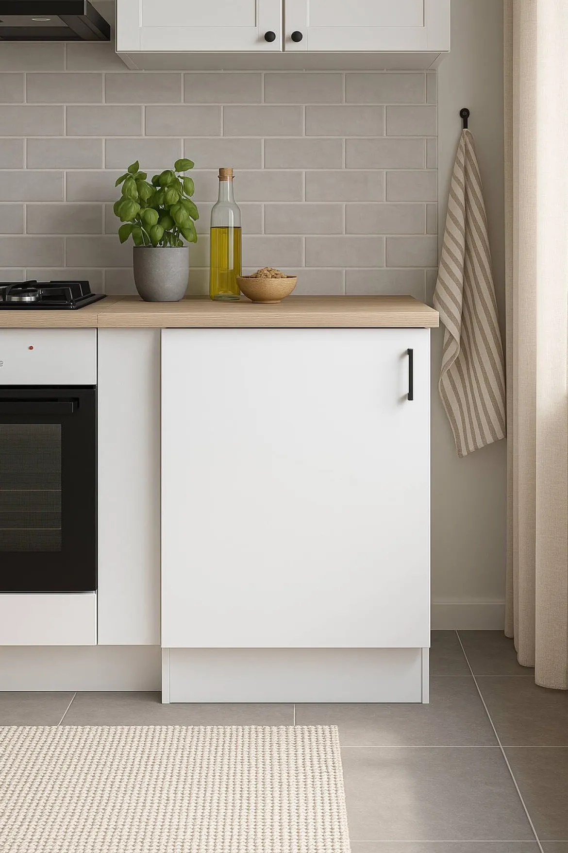 Dispensa piccola verticale 60x90h cm bianco e rovere - Zerna