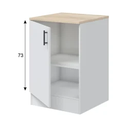 Dispensa piccola verticale 60x90h cm bianco e rovere - Zerna