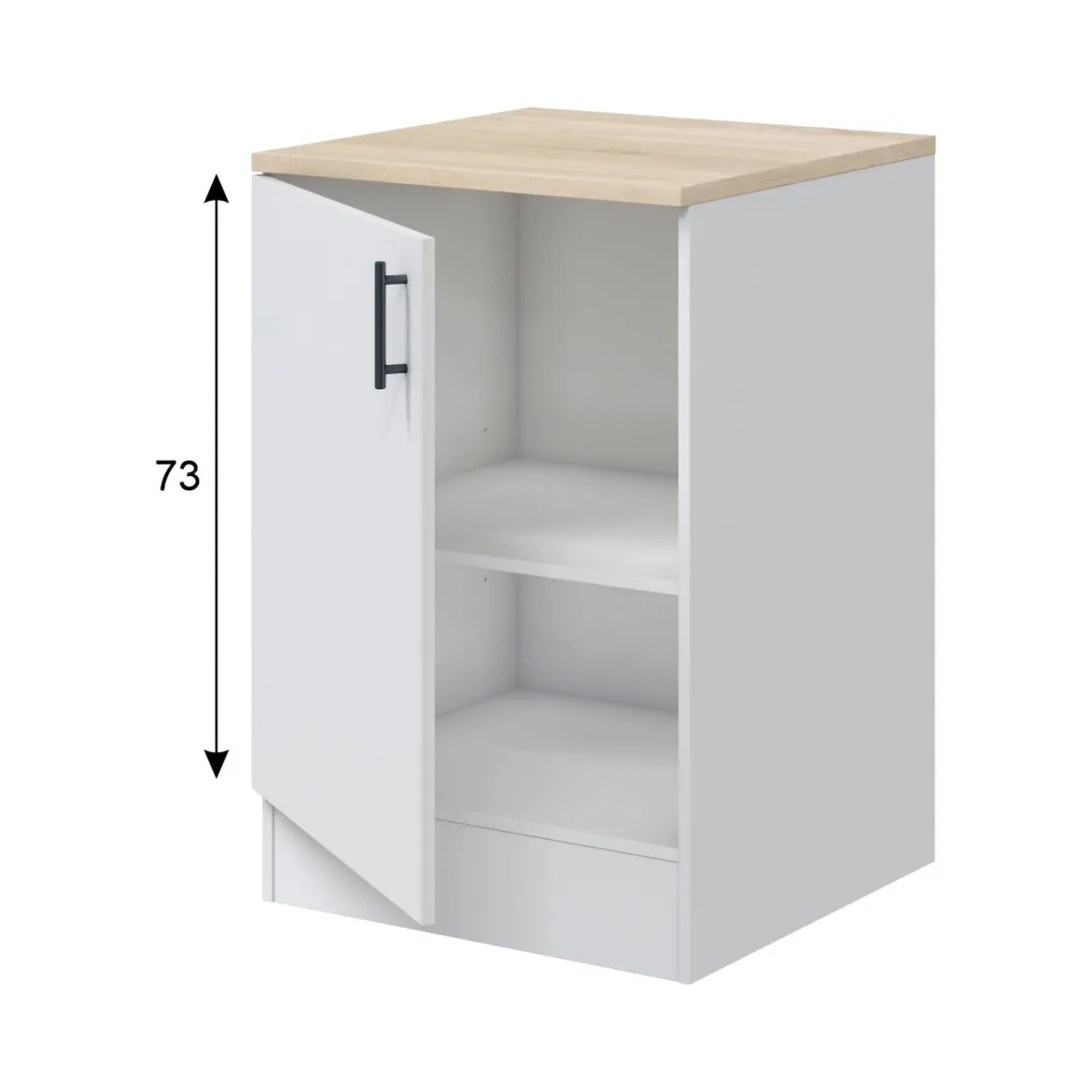 Dispensa piccola verticale 60x90h cm bianco e rovere - Zerna