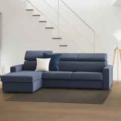 Divano ad angolo blu 260x95x85h cm - Aryaly