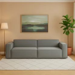 Divano ad angolo grigio 280x95x85h cm - Akela