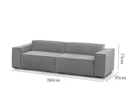 Divano ad angolo grigio 280x95x85h cm - Akela