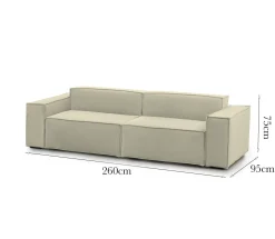 Divano angolare beige 260x95x70h cm - Argo
