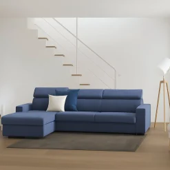 Divano angolare blu 280x95x85h cm - Akela