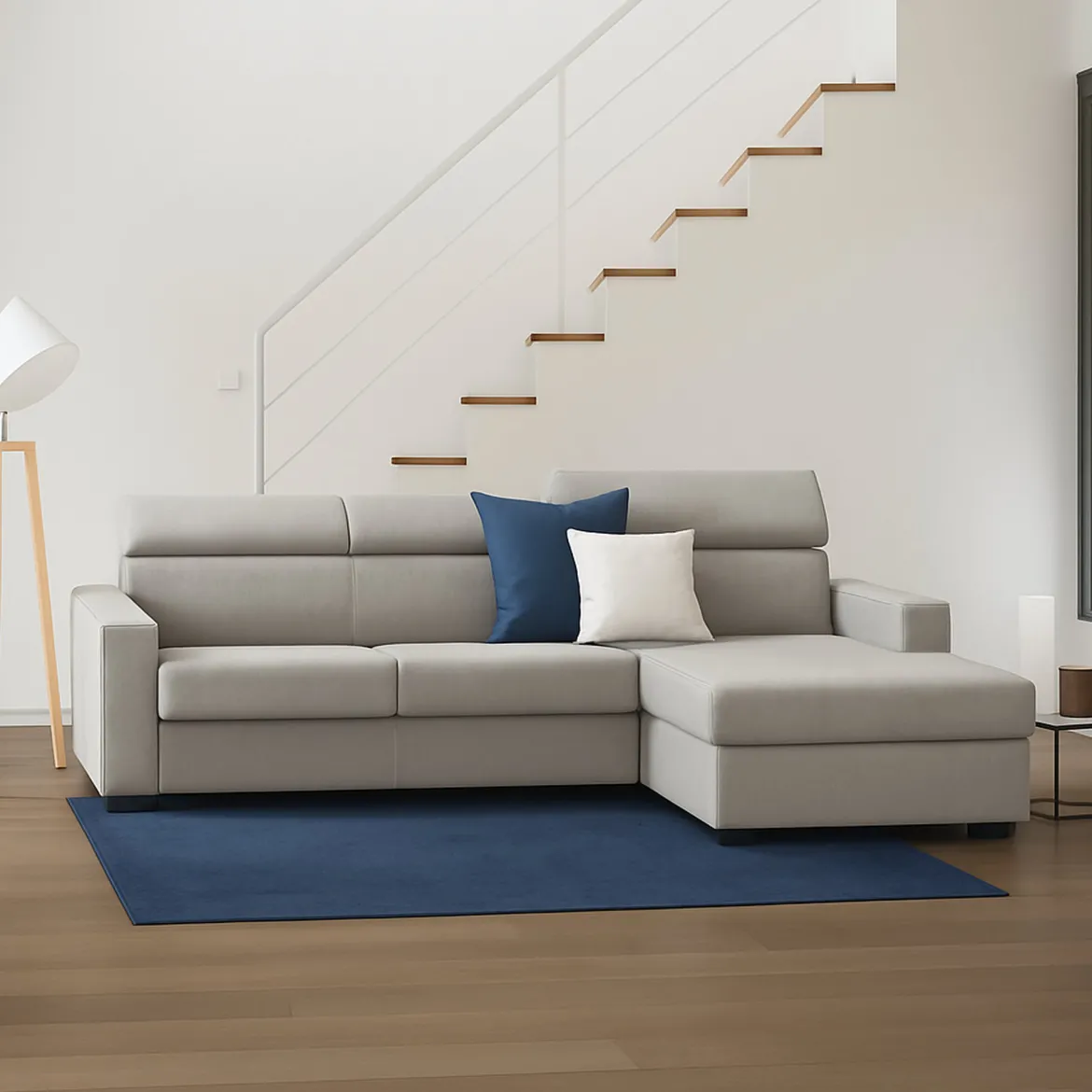 Divano angolare tortora 260x95x85h cm - Angera