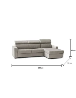 Divano angolare tortora 260x95x85h cm - Angera