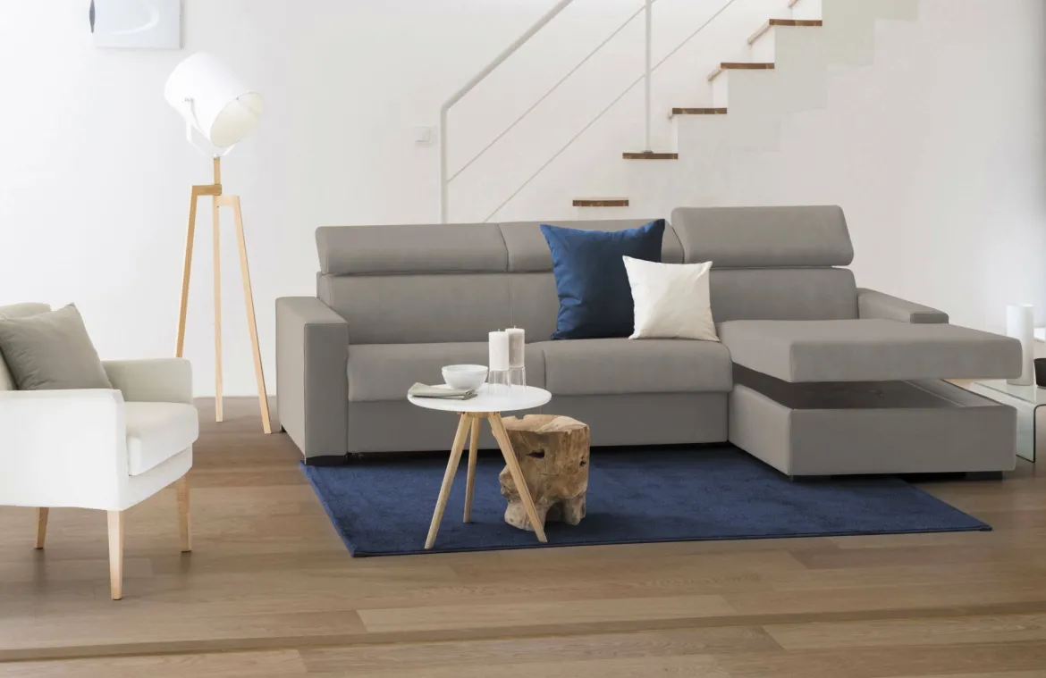 Divano angolare tortora 260x95x85h cm - Angera