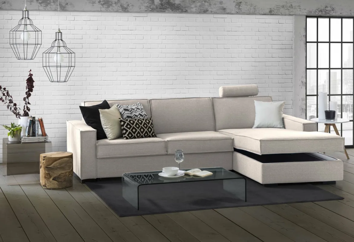 Divano angolare tortora 280x95x90h cm - Ametrino