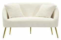Divano classico bianco e oro 137x69x79h cm - Pittari