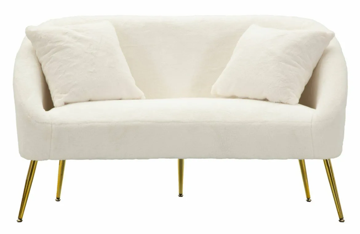 Divano classico bianco e oro 137x69x79h cm - Pittari