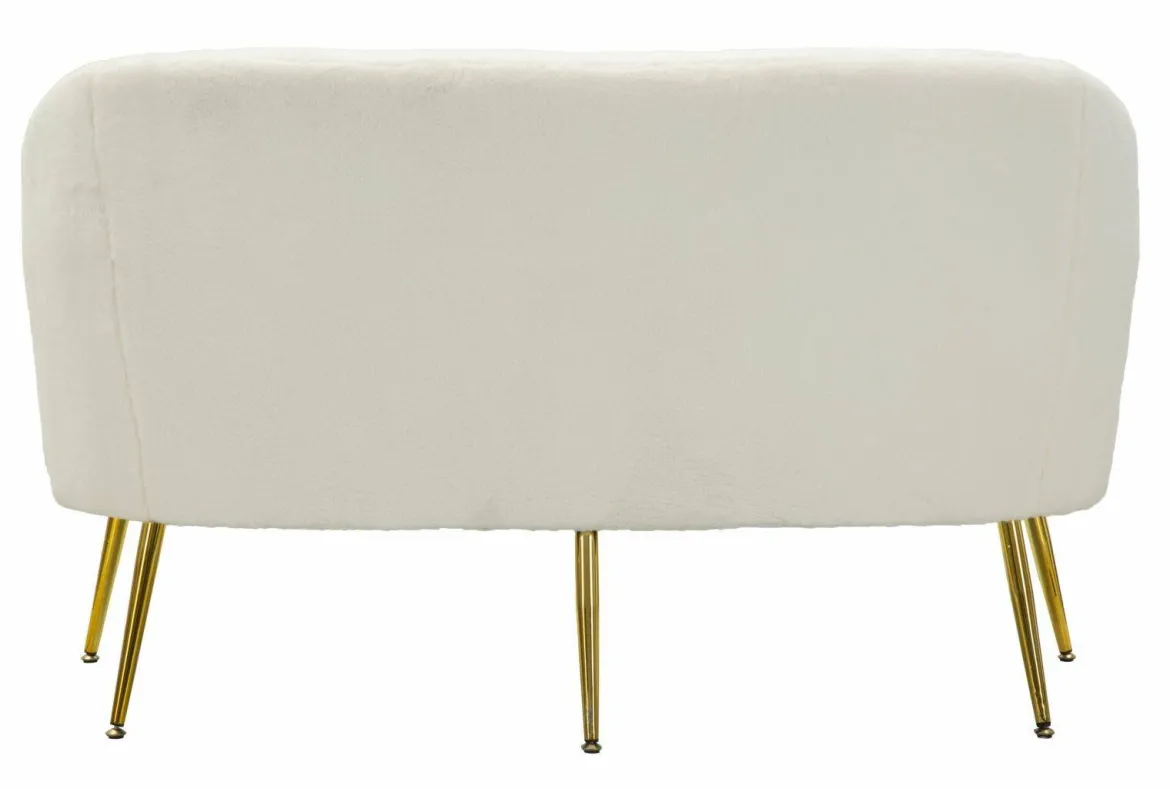 Divano classico bianco e oro 137x69x79h cm - Pittari