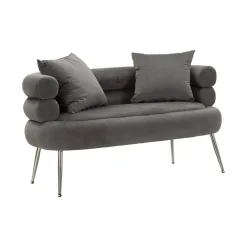 Divano classico grigio e argento 133x68x69h cm - Casier