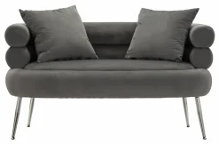 Divano classico grigio e argento 133x68x69h cm - Casier