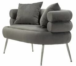Divano classico grigio e argento 133x68x69h cm - Casier