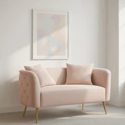 Divano classico rosa 127x74x71h cm - Cappa