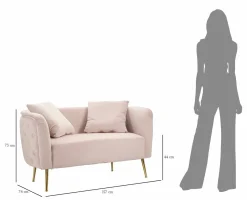 Divano classico rosa 127x74x71h cm - Cappa