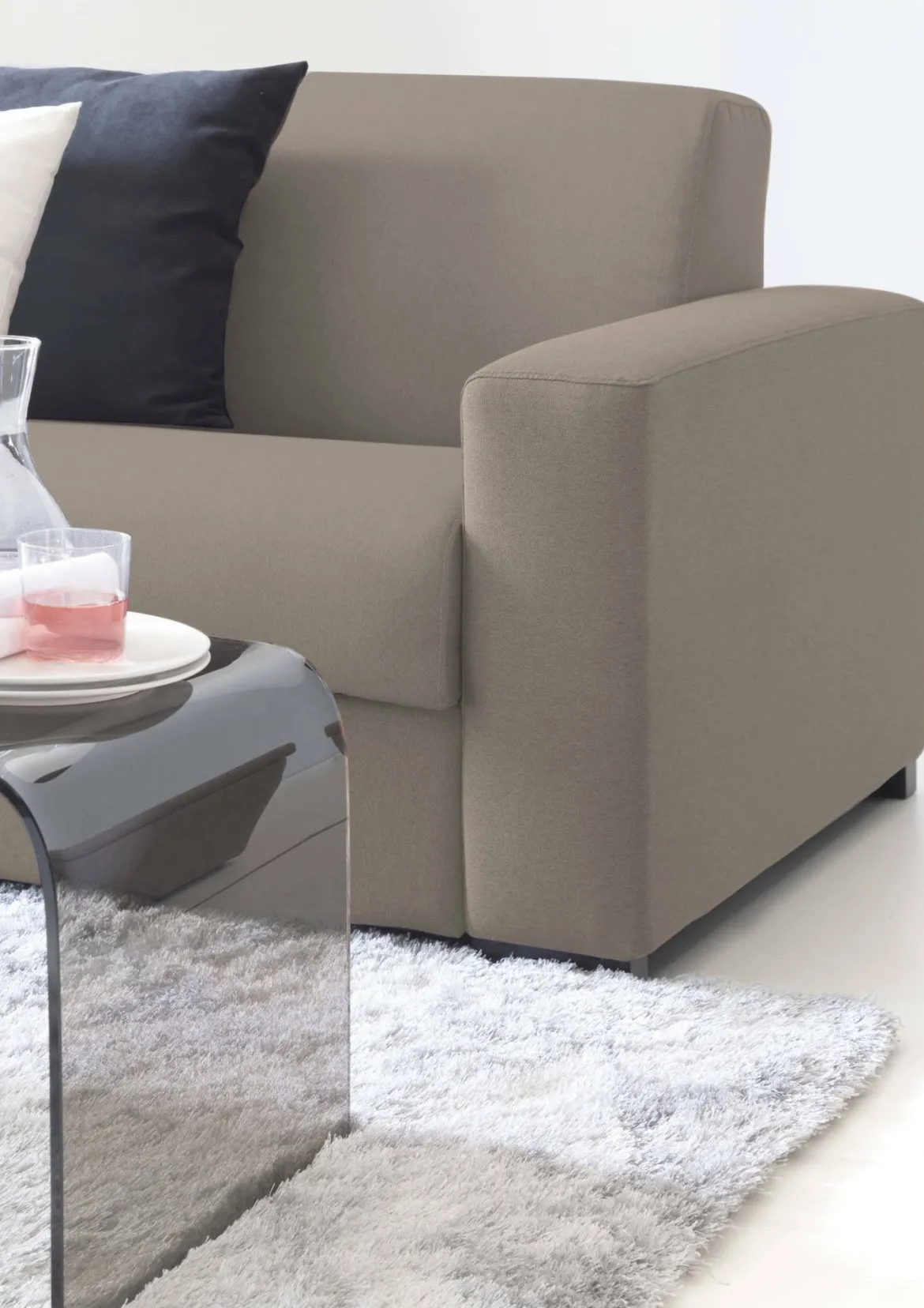 Divano comodo tortora 180x95x90h cm - Azzurrite