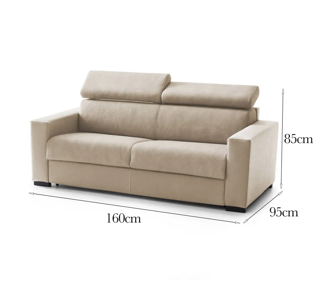 Divano con braccioli beige 160x95x85h cm - Nukualofa