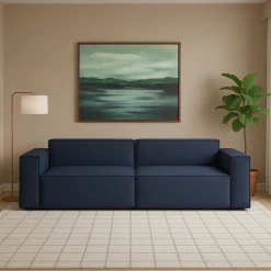 Divano con braccioli blu 260x95x70h cm - Argo