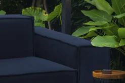 Divano con braccioli blu 260x95x70h cm - Argo