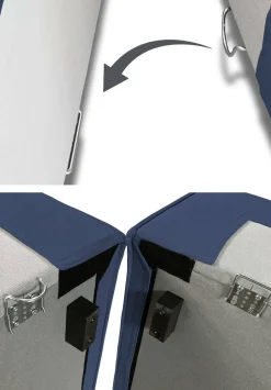 Divano con braccioli blu 340x170x70h cm - Atrillo