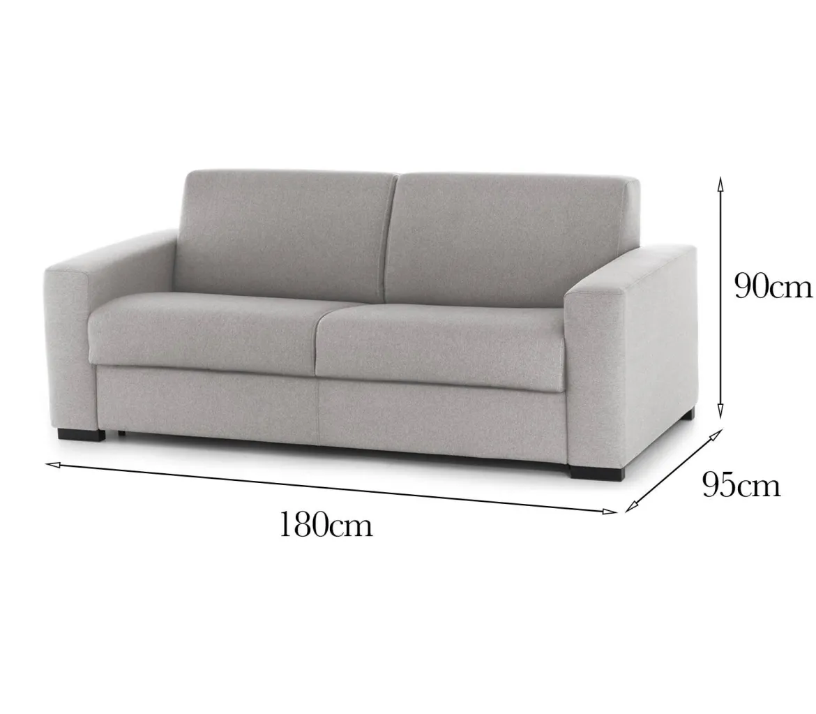 Divano con braccioli grigio 180x95x90h cm - Cianite
