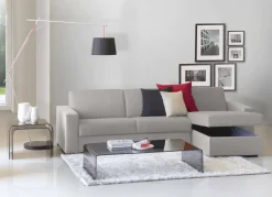 Divano con braccioli grigio 340x170x70h cm - Asvaldo
