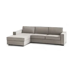 Divano con braccioli tortora 260x95x90h cm - Sodalite