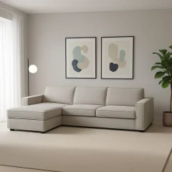 Divano con braccioli tortora 280x95x90h cm - Anila