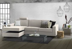 Divano con braccioli tortora 340x170x70h cm - Atrillo