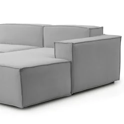 Divano con penisola grigio 300x170x70h cm - Ananas