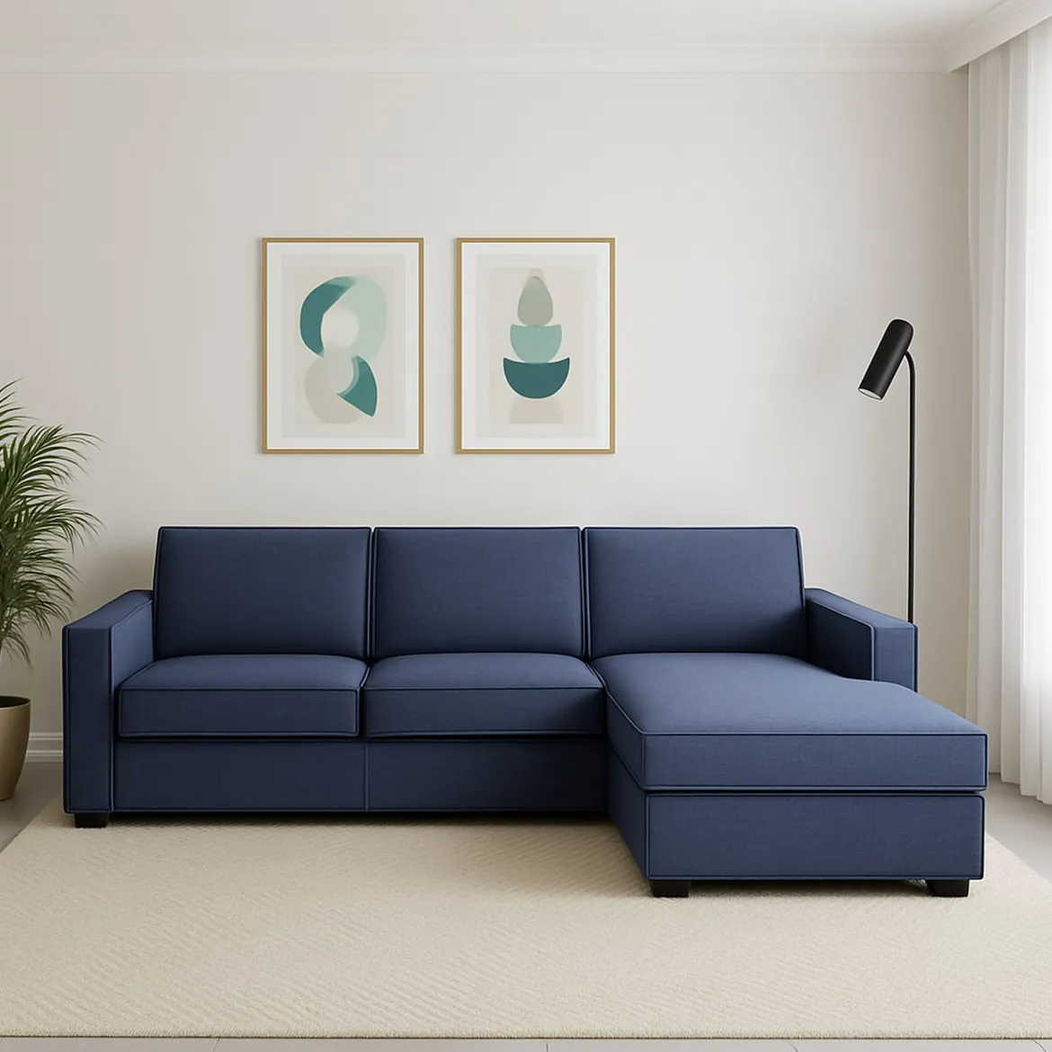 Divano contenitore blu 260x95x90h cm - Assobasso