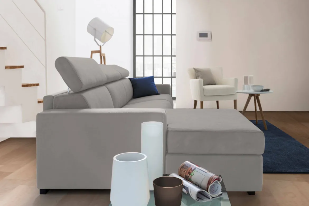 Divano contenitore grigio 260x95x85h cm - Aryaly