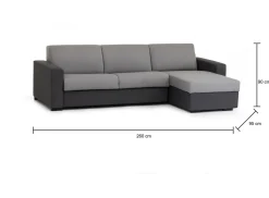 Divano contenitore grigio 280x95x90h cm - Ametrino