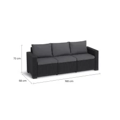 Divano da esterno Melfort, 198x68 h72 cm, Antracite